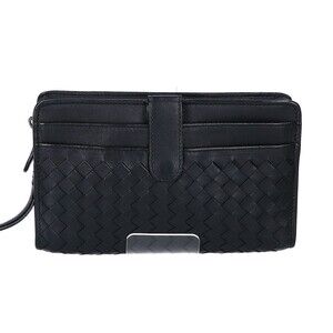 BOTTEGA VENETA Bottega Veneta Leather Intrecciato Second Bag Clutch Black Men's